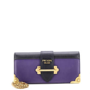 Prada Cahier Chain Clutch City Calf and Saffiano